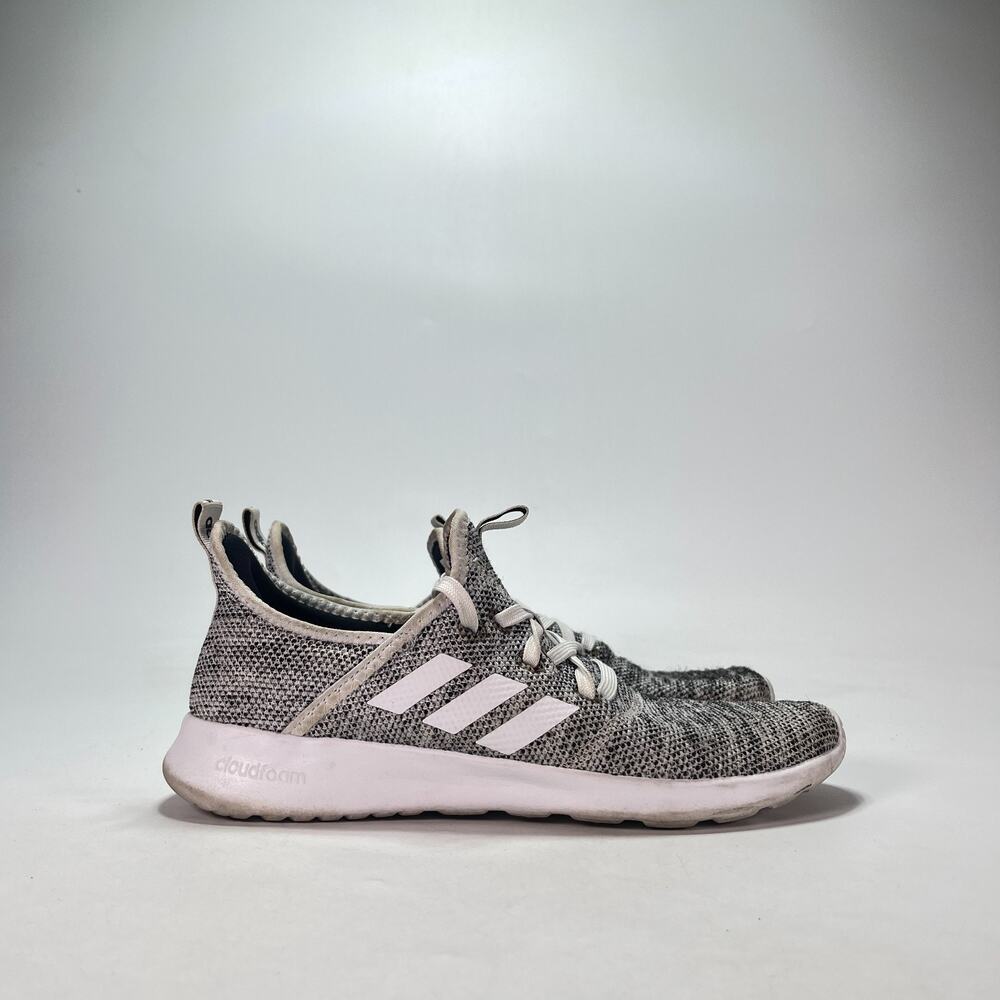 adidas Cloudfoam Pure Grey White Athletic Running Shoes DB0695 Women's Size 8.5